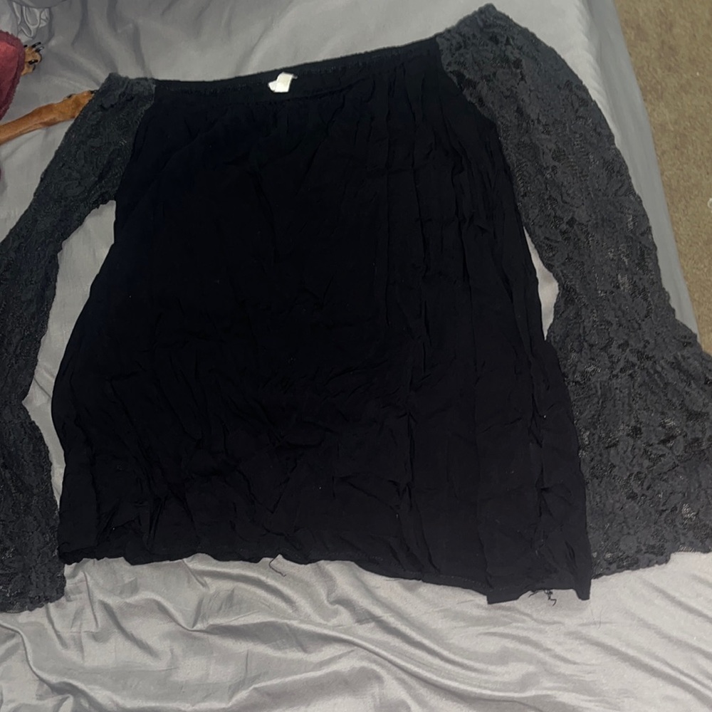 Black off the shoulder blouse from Elan